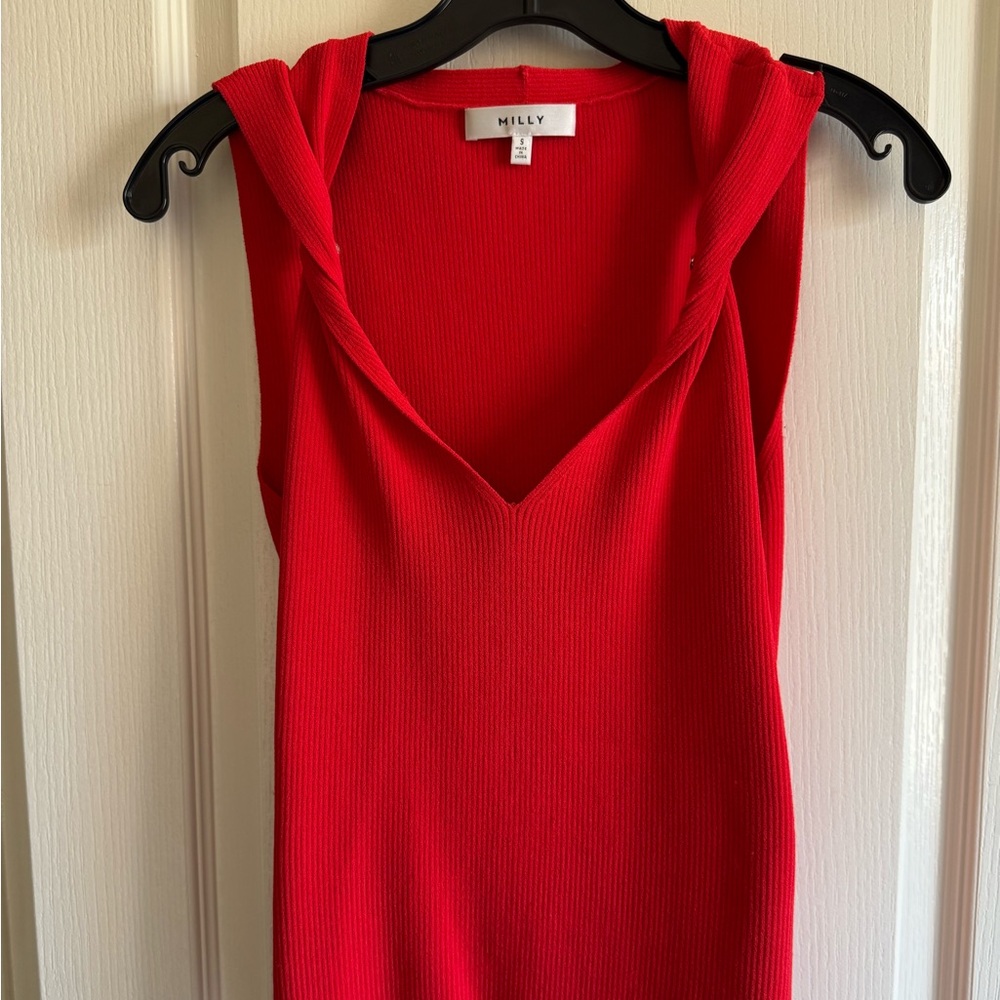 Milly Scarlet V-Neck Top